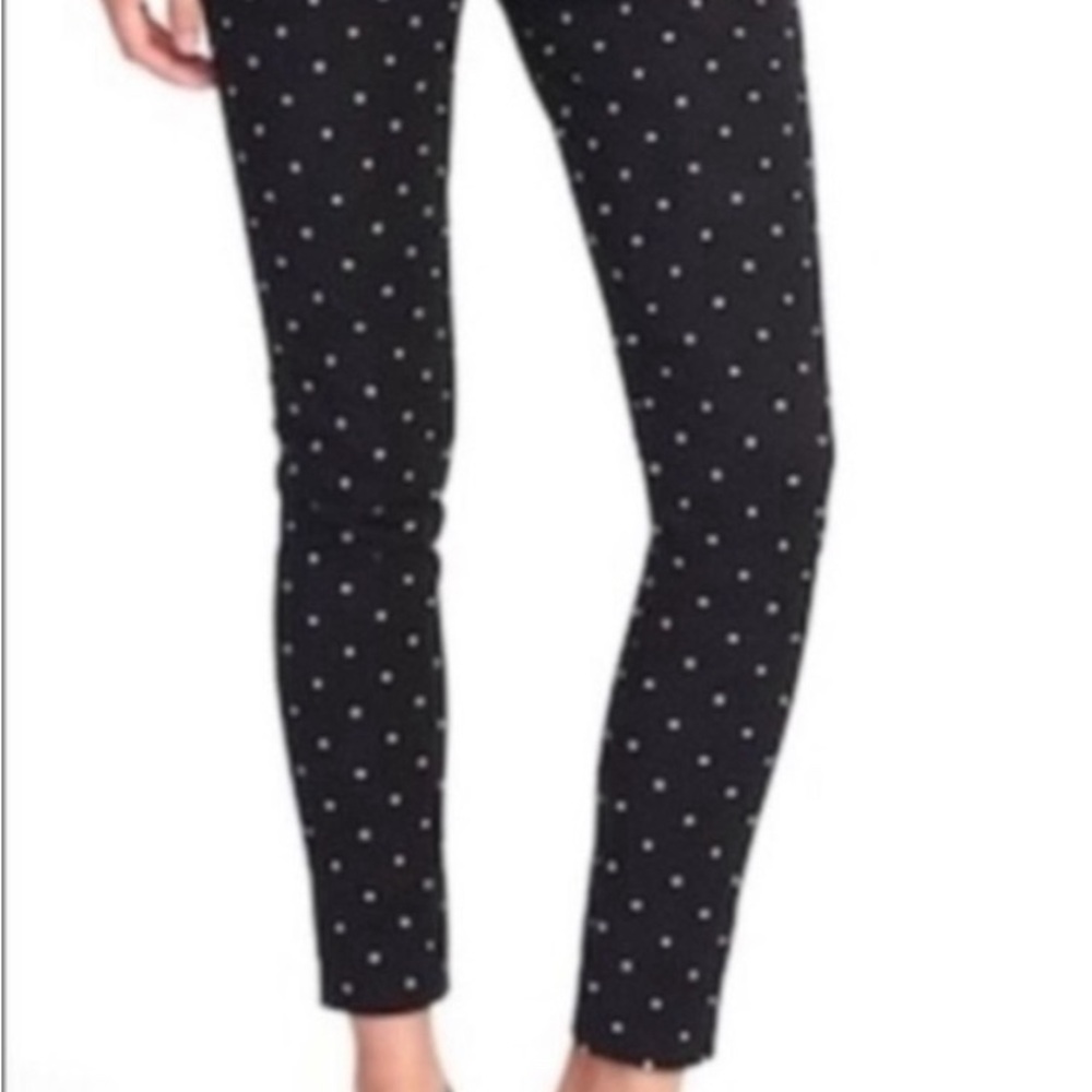 Old Navy Black and White Polka Dot Ankle Pants